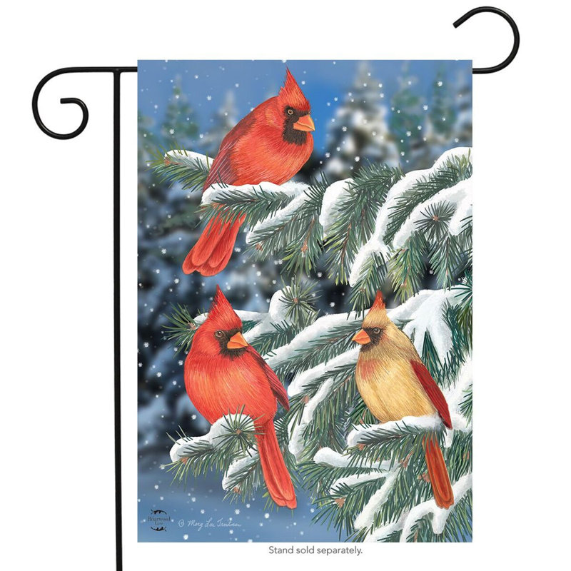 Drapeau de jardin Winter Cardinal Trio