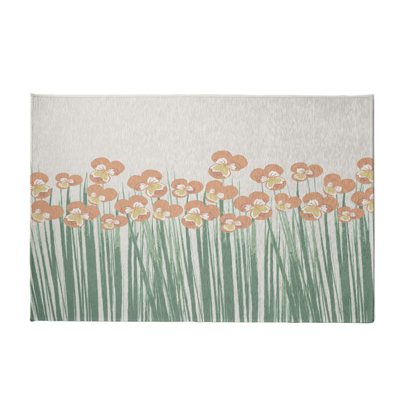 Tapis orange / vert / gris Alvordton, Rectangle 4 pi x 6 pi
