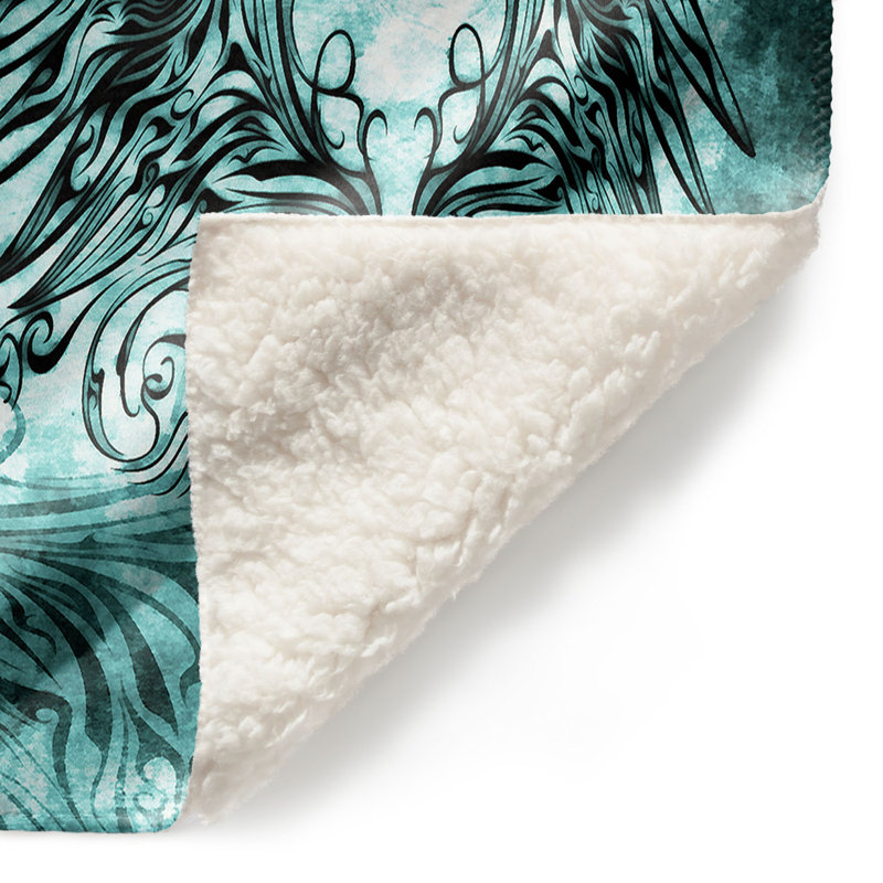  Couverture douce en sherpa, 68 po x 80 po, Aigue-marine