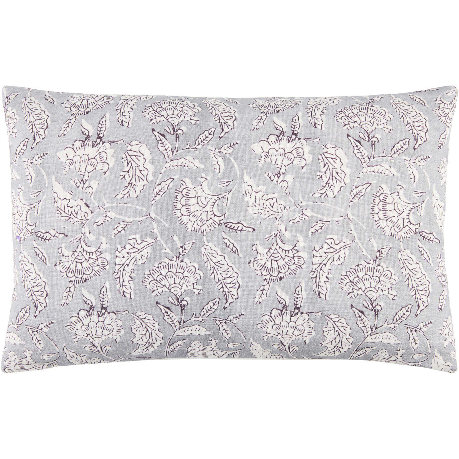 Erica 22" x 14" Cotton Throw Pillow, Polyester, Slate/White