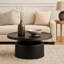 Table support pour plante Ricca, métal, plateau rond, base piédestal-104149442-104149440