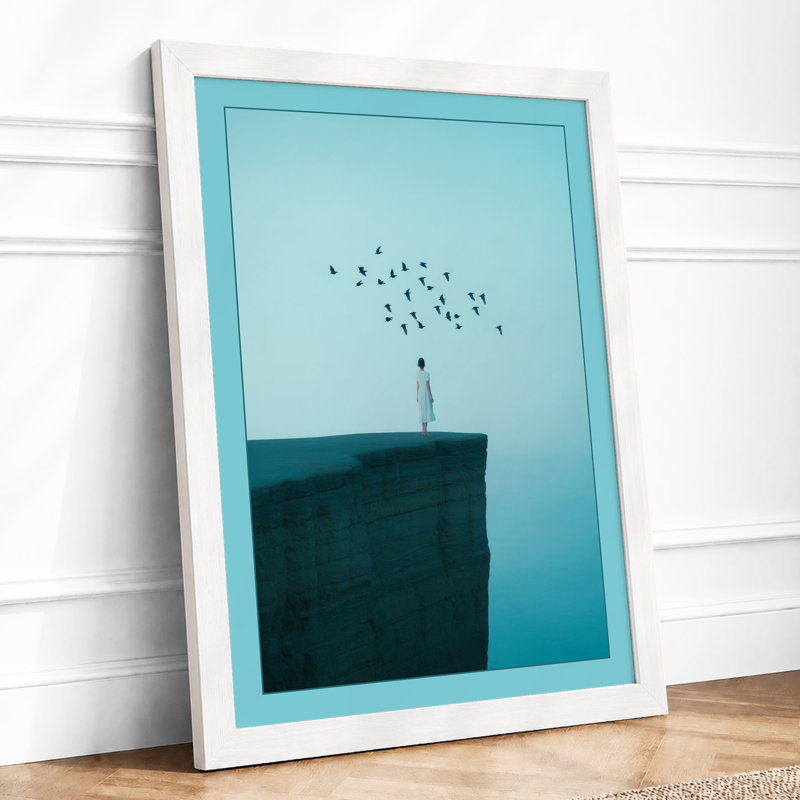 Figure In Flight Minimalist - Print, A1 - 84.1 x 59.4 cm, White