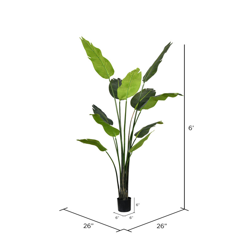 Jorah Faux Tree in Pot Liner, 72" H x 26" W x 26" D