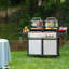 Barbecue d'extérieur à double usage au gaz et au charbon 58,27 po pour la cour