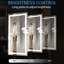 Miroir de salle de bain 60 po x 30 po à DEL avec rétroéclairage et éclairage frontal à 3 couleurs à intensité variable antibuée 3000K / 4000K / 6500K-1325245298