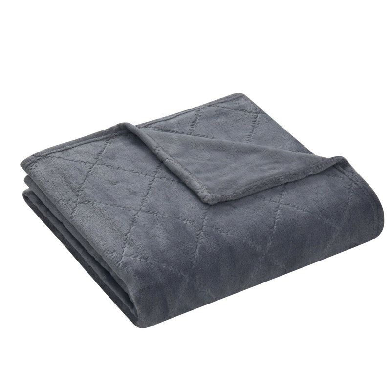 Jeté en molleton ultra doux, Gris anthracite