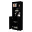 Bibliothèque 2 portes noire pour chambre à coucher avec tablettes spacieuses