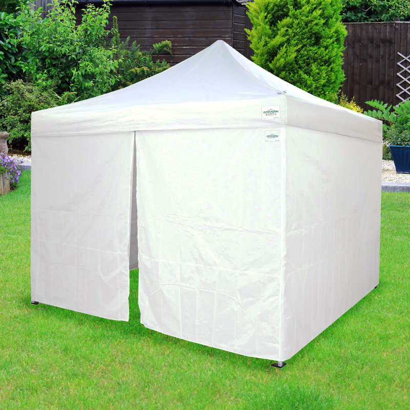 White Polytaffeta Canopy Tent Sidewalls with Zippered Door