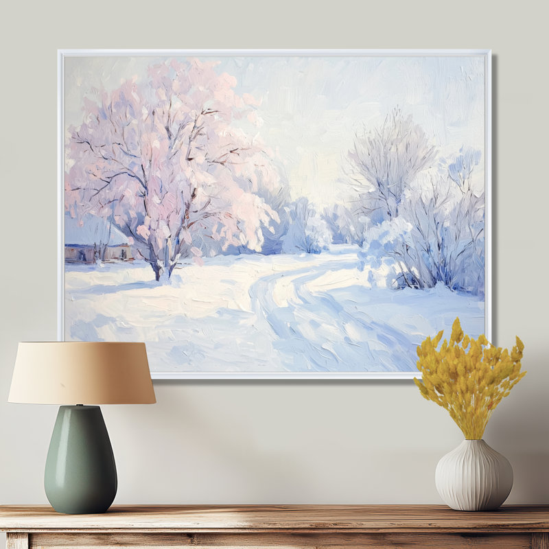 «Winter Peacefulness Forest III», art mural paysage d'hiver, H 24 po x l 32 po, Blanc