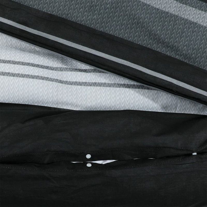 Ensemble de housse de couette Vidaxl 100% coton noir et blanc