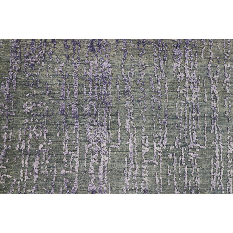 Hand Woven Wool Striped Area Rug, Rectangle 8' x 10'
