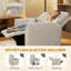 Power Recliner Chair, Upholstered Recliner Chair w/ USB Ports, Beige-936778592