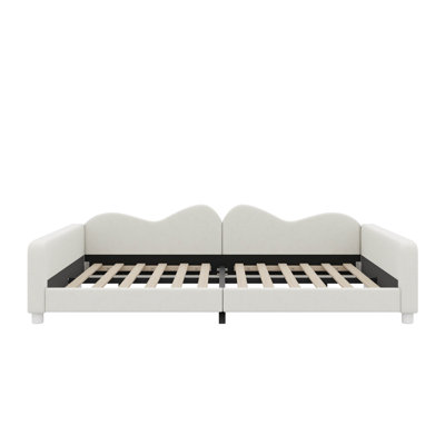 Upholstered Daybed With Cloud-Shaped Backrest