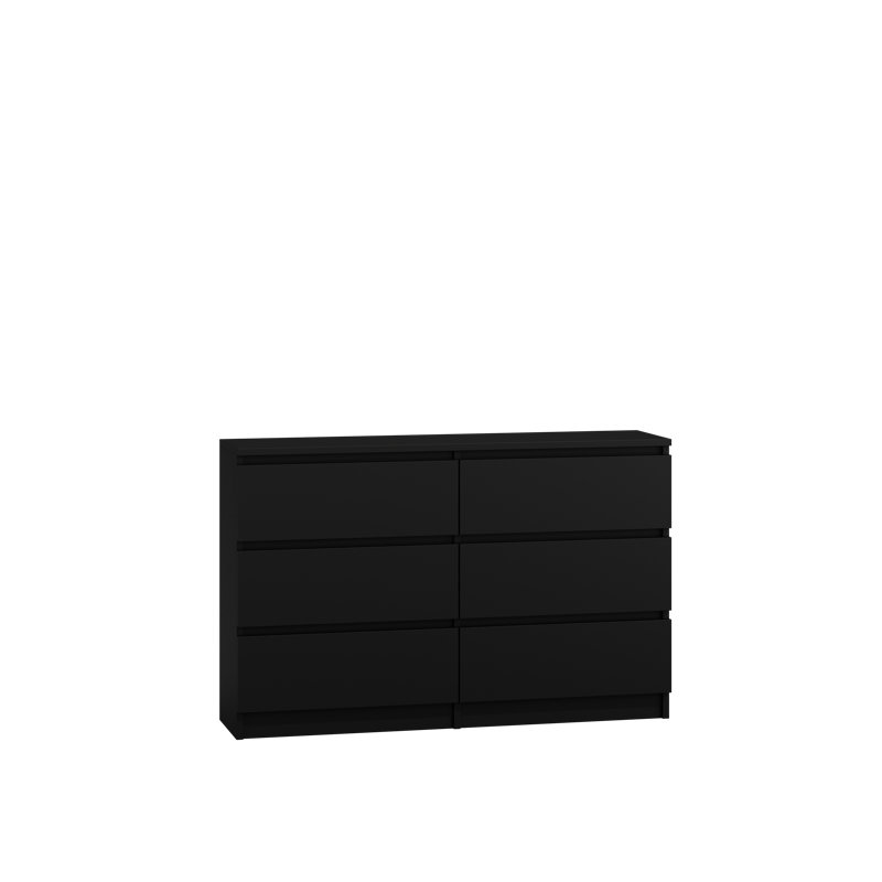 Olhouser 120cm W 6 - Drawer Chest of Drawers, Black