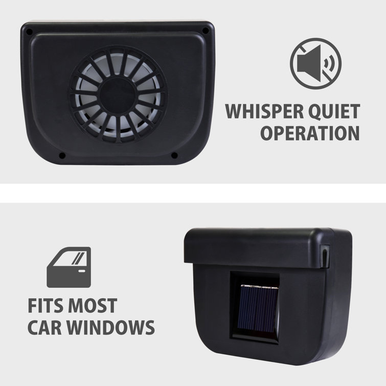Koolatron Solar Fan Car Window Ventilation System, Solar Powered Hot Air  Extractor Black Color | Wayfair