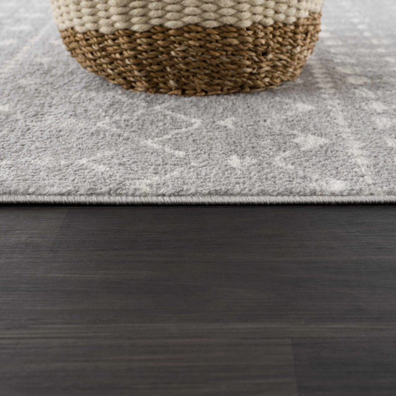 Tapis gris Dounia, Rond 6 pi 7 po