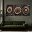 Ensemble d'anneaux d'arbre en toile sur toile, impressions d'art encadrées rustiques pour salon de campagne ou décor intérieur moderne inspiré des bois-112455150-112455149-112455188