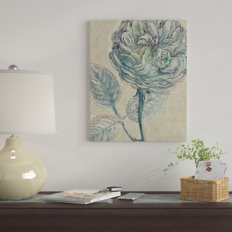 « belle fleur iii crop linen », impression, H 14 po x l 11 po x P 0,75 po, Toile tendue