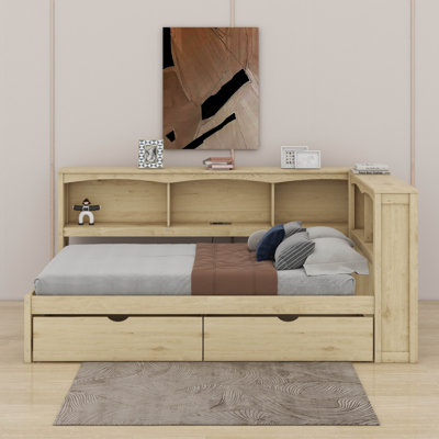 Lit de jour simple avec 2 tiroirs de rangement et ports USB