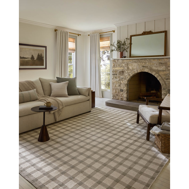Magnolia Home by Joanna Gaines x Loloi Ryder Stone / Ivory Area Rug, Rectangle 9'3" x 13'