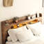 Structure de lit plateforme en bois avec tête de lit à DEL avec rangement et 2 ports USB, silencieux, aucun sommier nécessaire et outil d'assemblage facile, grand rangement sous le lit-53432088-53432095