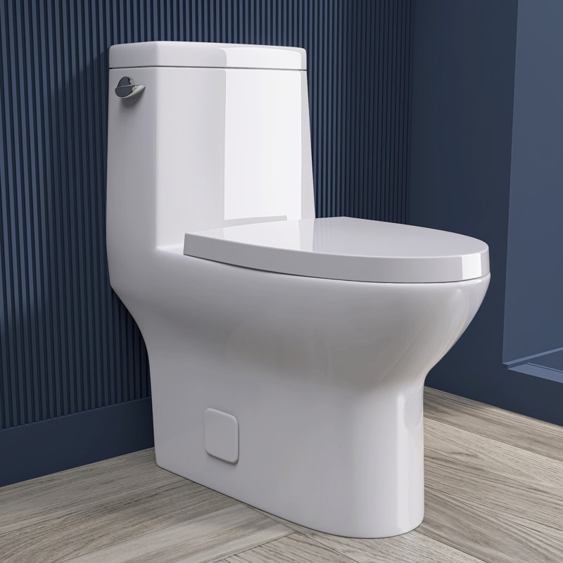 Toilette une pièce 1,1 / 1,6 GPF à double chasse allongée avec siège de toilette et siège à fermeture en douceur inclus