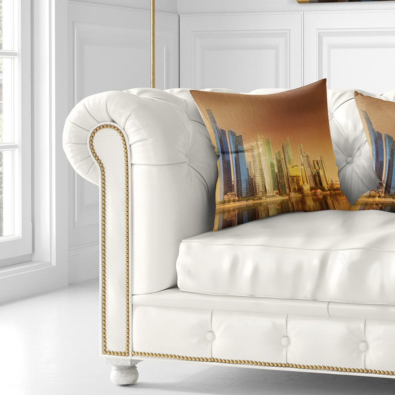 Coussin d’horizon de singapour cityscape, 16 po x 1 po, Coussin décoratif