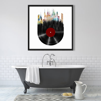 " Abstract City On A Vinyl Disk "
