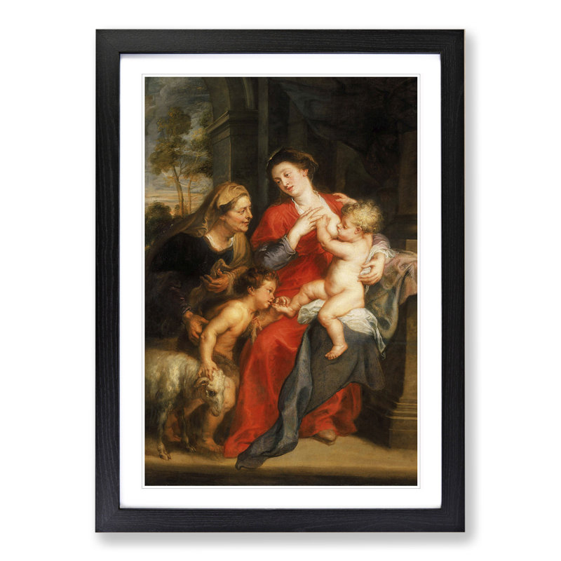 The Virgin and Child by Peter Paul Rubens - Picture Frame Painting, Black Framed, 36cm H x 27cm W x 2cm D