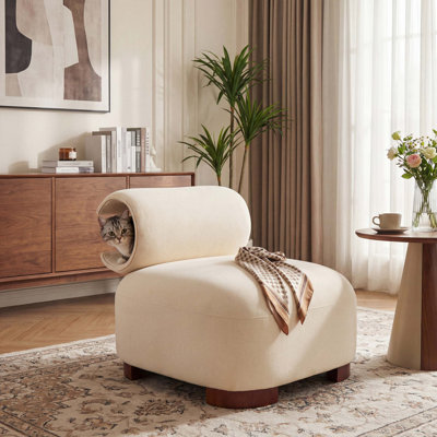 Chaise d'appoint moderne en polyester - Design adapté aux animaux de compagnie avec capacité de poids de 330 lb