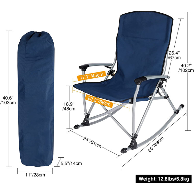 Chaise de camping inclinable Gencie