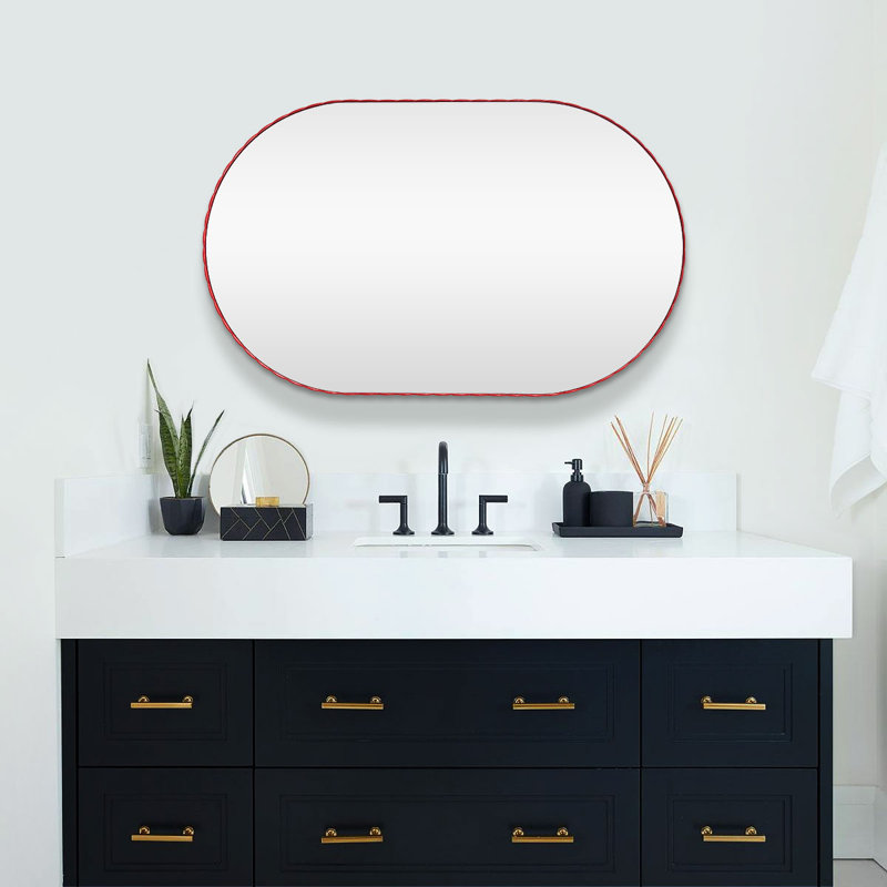Miroir mural Parmvir, Rouge ultrabrillant