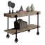 Meuble de salon de style industriel avec tablette à lattes naturelles