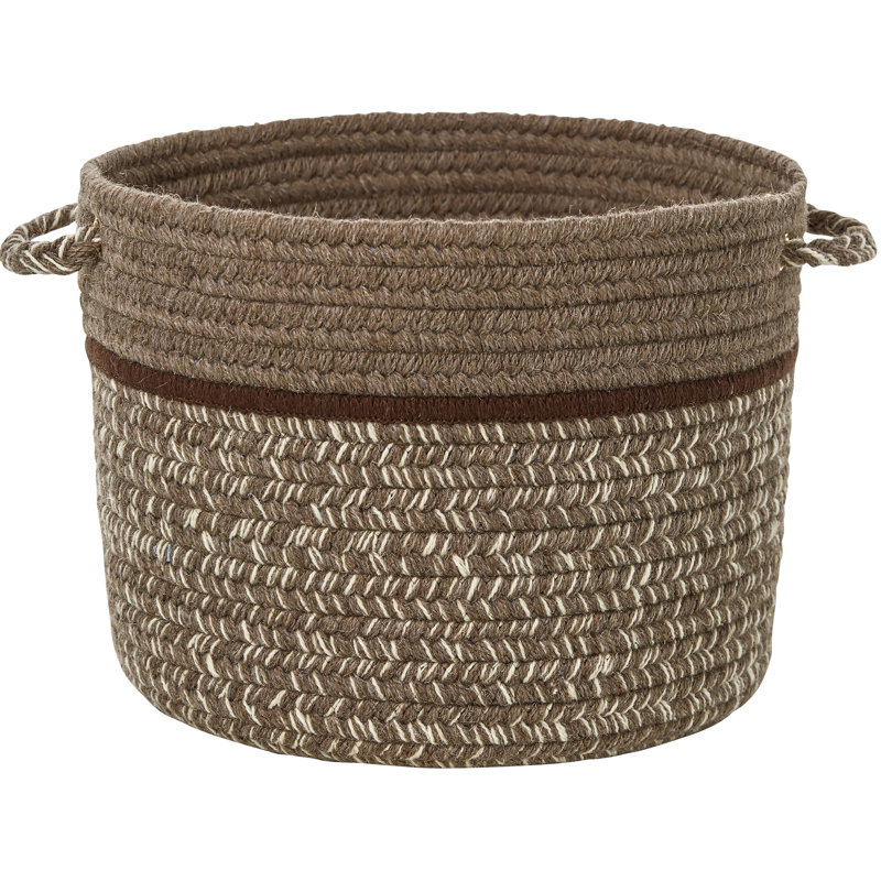 Highland Dunes Fabric Decorative Basket, 10" H x 14" W x 14" D, Mocha