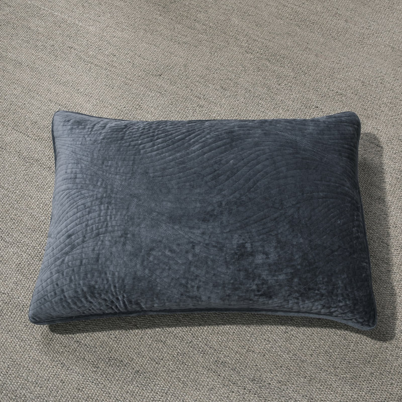 Polyester Sham Set, King, Navy Blue
