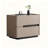 Khaki Solid Wood Bedside Table With , 2 Large Drawer No-assembly Required Nightstand For Bedroom