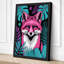 Magenta Fox Head Modern 1 Piece Wrapped Canvas Wall Art-197599582-197599583