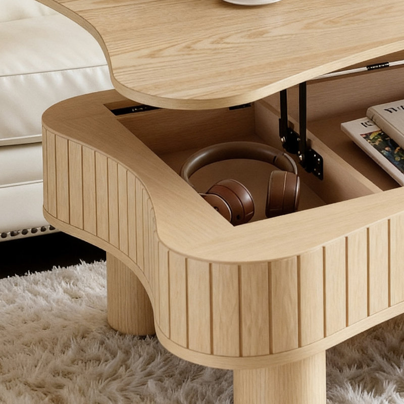 Lift Top Coffee Table For Living Room 42", Natural Wood