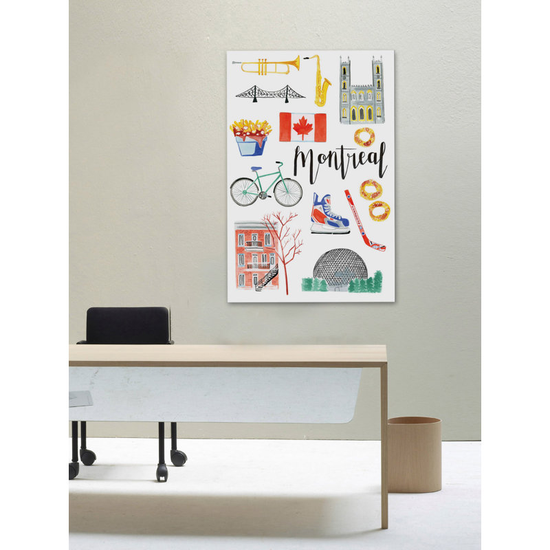 « montréal icons » par molly rosner, reproduction d’art sur toile tendue, 36" H x 24" L x 1,5" D
