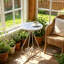 Table d'appoint / table de bout en céramique, support à plante rétro pour l'intérieur et l'extérieur, table d'appoint ronde pour patio, balcon, salon