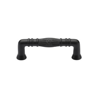 Heritage Brass Matt Black Rustic Iron Cabinet Pull Tuscany Design