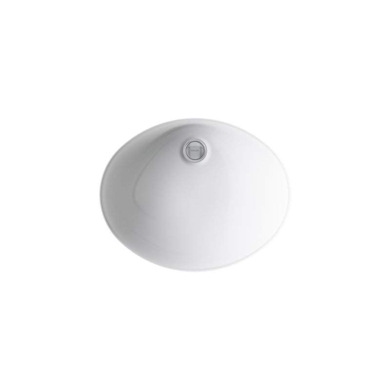 Caxton® Ceramic Oval Undermount Bathroom Sink with Overflow, White