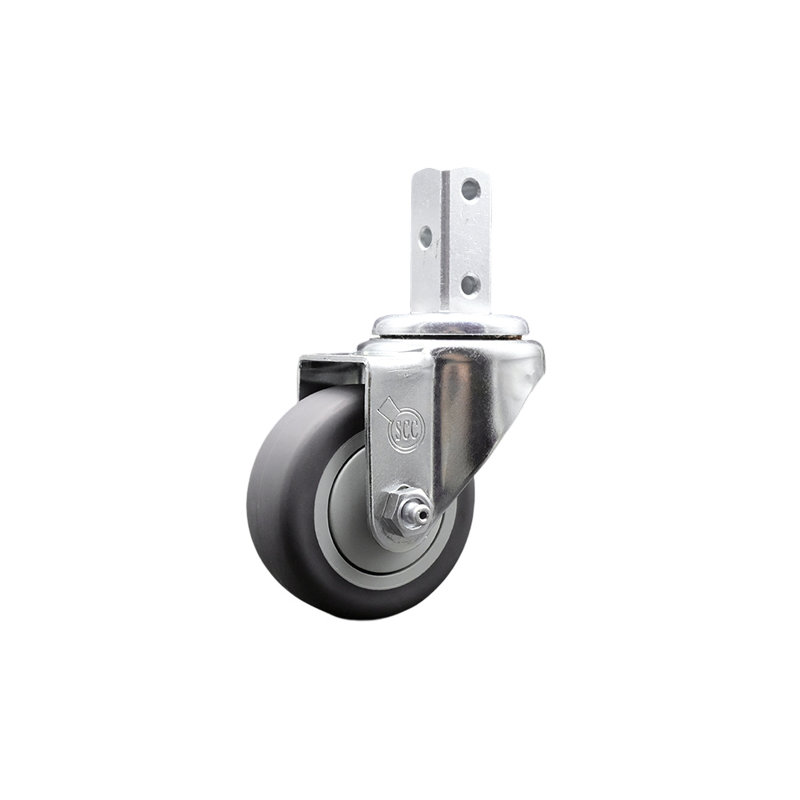 Roue pivotante carrée en caoutchouc thermoplastique avec roulettes SCC