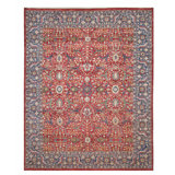 Hand Knotted Wool Area Rug in Red And Blue