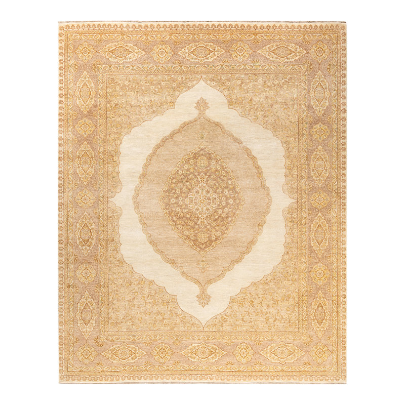 One-of-a-Kind 8 X 10 2010s Wool Area Rug in Ivory