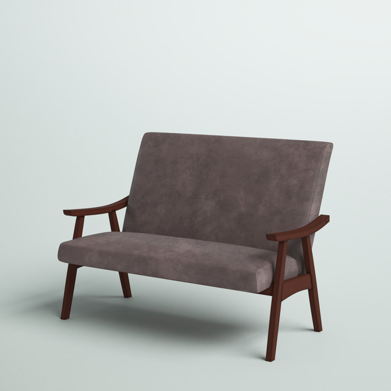 46.75'' Faux Leather Loveseat, Brown Faux Leather, Espresso