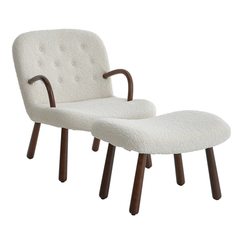 Kepper Upholstered Armchair with Footstool