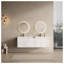 Meuble-lavabo moderne 60 po avec lavabo en résine et portes à fermeture douce, base en contreplaqué blanc brillant
