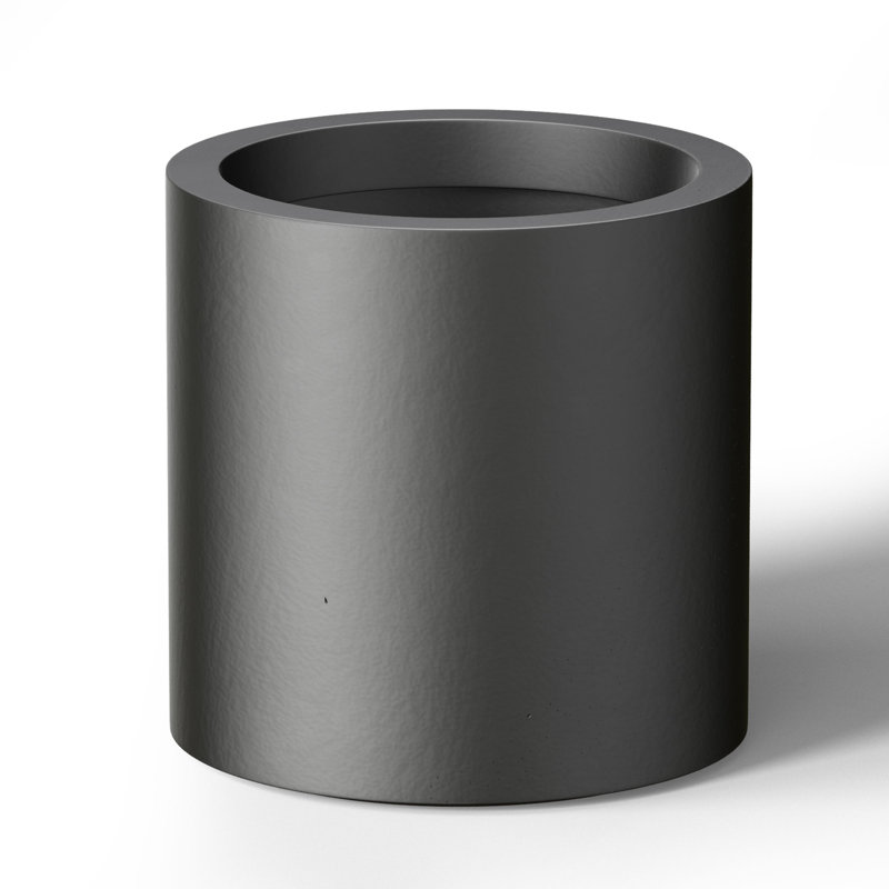 Charcoal Black(Enhanced Interior) Concrete Round Planter / Pot With Drainage Holes, 16" H x 16" W x 16" D