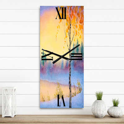 Winter Landscape Evening Sky Over Lake - Traditional Wall Clock